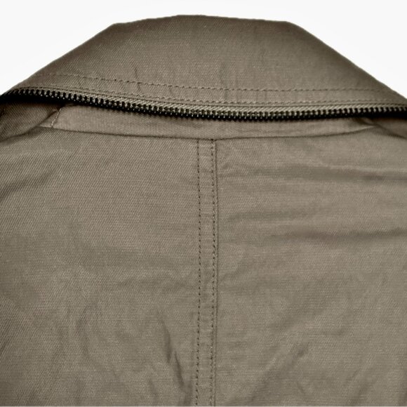Utility Jacket by Cino Beige Waterproof Zipper Pockets & Sleeves Wm Sz L NWOT - Picture 10 of 12